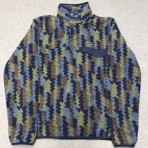 Patagonia Synchilla Pullover Mens Small Multicolor Fleece Hiking Top Geometric